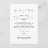 Chic Minimalist Handwriting Script Wedding Details Informatiekaartje (Voorkant)