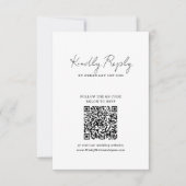 Chic Minimalist Handwriting Script Wedding QR Code RSVP Kaartje (Voorkant)