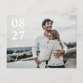 Chic Minimalist Modern Photo Save the Date Invite Aankondigingskaart (Voorkant)