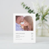 Chic Minimalist Modern Photo Wedding Save the Date Aankondigingskaart (Staand voorkant)