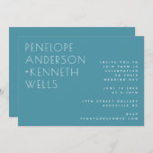 Chic Minimalist Modern Wedding Blauwgroen Horizont Kaart (Voorkant / Achterkant)