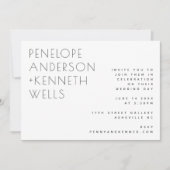 Chic Minimalist Modern Wedding White Horizontal Kaart (Voorkant)