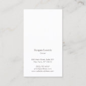 Chic Minimalist Monogram Ivory White Marble Visitekaartje (Achterkant)