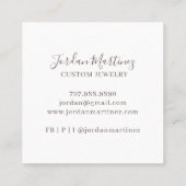 Chic Minimalist Monogram Jewelry Designer Vierkante Visitekaartje (Achterkant)