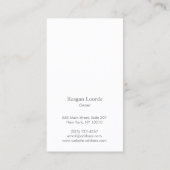 Chic Minimalist Monogram Rustic White Wood Visitekaartje (Achterkant)