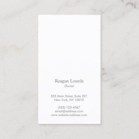 Chic Minimalist Monogram Rustic White Wood Visitekaartje (Achterkant)