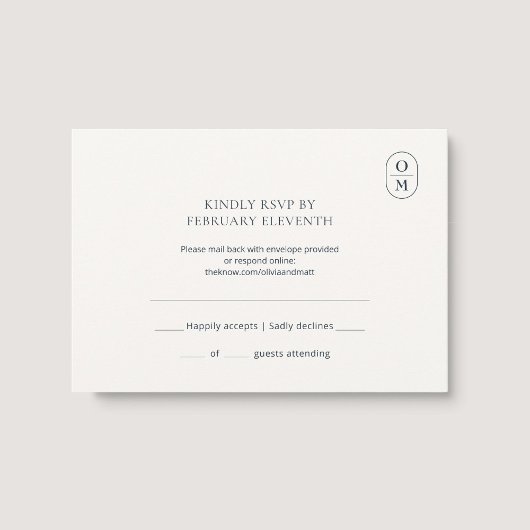 Chic Minimalist Monogram Wedding RSVP