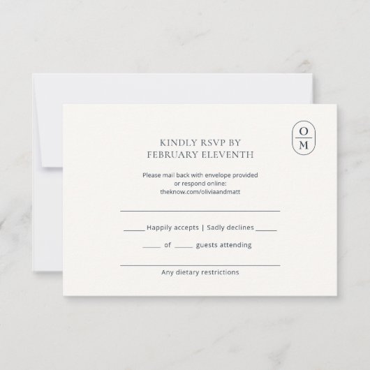 Chic Minimalist Monogram Wedding RSVP (Voorkant)