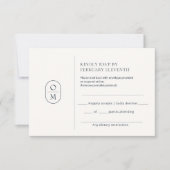 Chic Minimalist Monogram Wedding RSVP Kaartje (Voorkant)