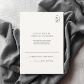 Chic Minimalist Monogram Wedding RSVP Kaartje