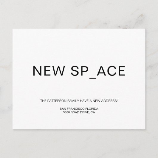 Chic Minimalist New Home Moving Aankondigingskaart (Voorkant)