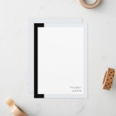 Chic Minimalist - persoonlijke naam zwart grijs Notitiekaartje (Voorkant / Achterkant in situ)