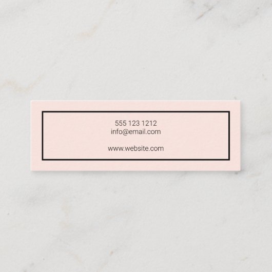 Chic Minimalist Professional | Blush Pink Mini Visitekaartje (Achterkant)