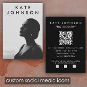 Chic Minimalist Professional Photo QR-code Visitekaartje
