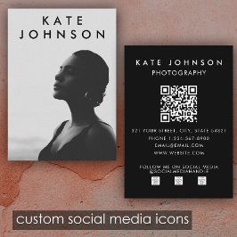 Chic Minimalist Professional Photo QR-code Visitekaartje
