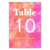 Chic Minimalist Roze Sinaasappel Trouwtafel Nummer Kaart (Voorkant)