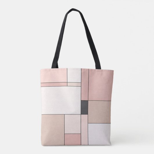 Chic Minimalist Sakura Rectangles Tote Bag (Achterkant)
