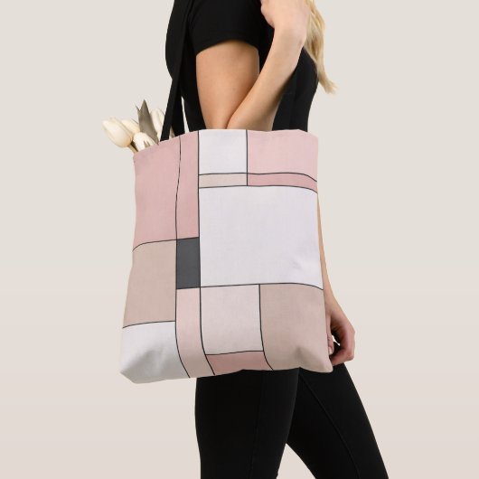 Chic Minimalist Sakura Rectangles Tote Bag (Dichtbij)