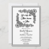 Chic minimalist script met floral Vrijgezellenfees Kaart (Voorkant)