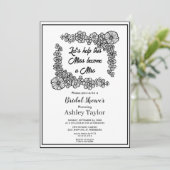 Chic minimalist script met floral Vrijgezellenfees Kaart (Staand voorkant)