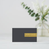 Chic Minimalist Simple Gold Name Tab CEO Founder Visitekaartje (Staand voorkant)