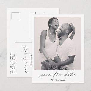 Chic Minimalist Simple Photo Wedding Save the Date Aankondigingskaart