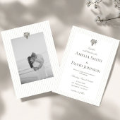 Chic Minimalist Stripe Green Wedding Invitation  Kaart