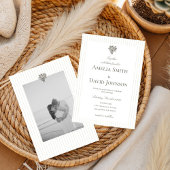 Chic Minimalist Stripe Green Wedding Invitation  Kaart