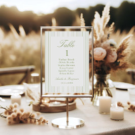 Chic Minimalist Stripe Green Wedding Kaart
