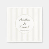 Chic Minimalist Stripe Green Wedding  Servet (Voorkant)