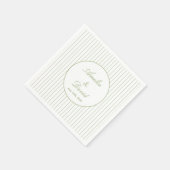 Chic Minimalist Stripe Green Wedding  Servet (Hoek)