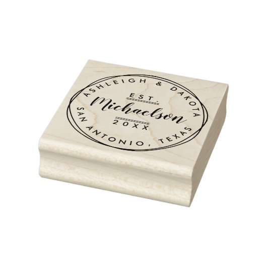 Chic Minimalist Typografie & Script Wedding Rubberstempel (Stempel)