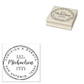 Chic Minimalist Typografie & Script Wedding Rubberstempel (Gestempeld)