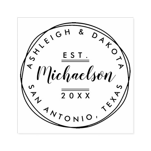 Chic Minimalist Typografie & Script Wedding Rubberstempel (Afrduk)