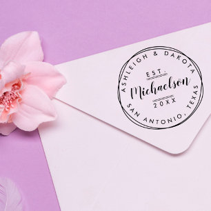 Chic Minimalist Typografie & Script Wedding Rubberstempel