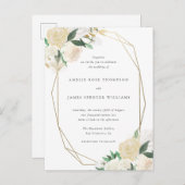 Chic Minimalist Typography Floral Wedding Uitnodiging Briefkaart (Voorkant / Achterkant)