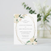 Chic Minimalist Typography Floral Wedding Uitnodiging Briefkaart (Staand voorkant)
