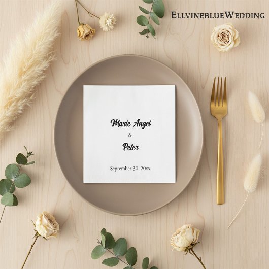 Chic Minimalist Typography Wedding Servet