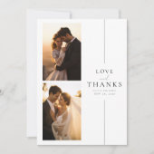 Chic Minimalist Wedding 4 Foto Bedankkaart (Voorkant)