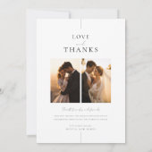 Chic Minimalist Wedding 4 Foto Bedankkaart (Achterkant)