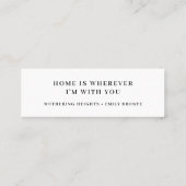 Chic Minimalist Wedding Favor Mini Bookmark Card Visitekaartje (Achterkant)
