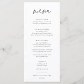 Chic Minimalist Wedding Menu (Voorkant)