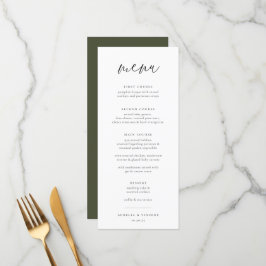 Chic Minimalist Wedding Menu