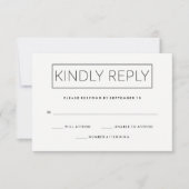 Chic Minimalist Wedding Response RSVP Kaartje (Voorkant)