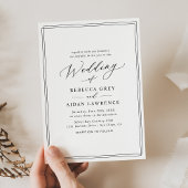 Chic Minimalistic Modern Script Wedding Kaart