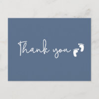 Chic Minimalistisch Baby shower bedankt Dusty blue