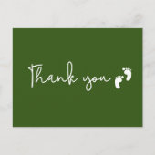 Chic Minimalistisch Baby shower dank u Groen Briefkaart (Voorkant)