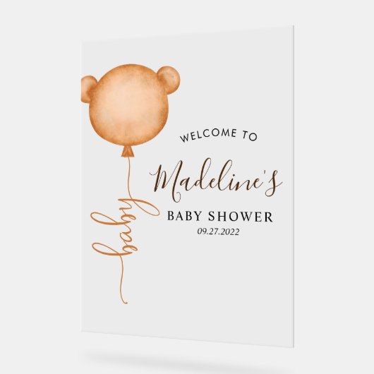 Chic-minimalistisch Beer ballonBaby shower Acryl Bord (Hoek)
