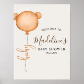 Chic-minimalistisch Beer ballonBaby shower Poster (Voorkant)