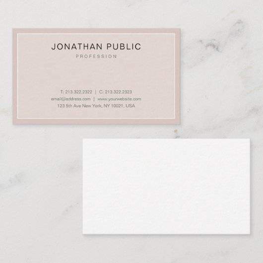 Chic-minimalistisch design Modern Elite Plain Tren Visitekaartje (Voorkant / Achterkant)